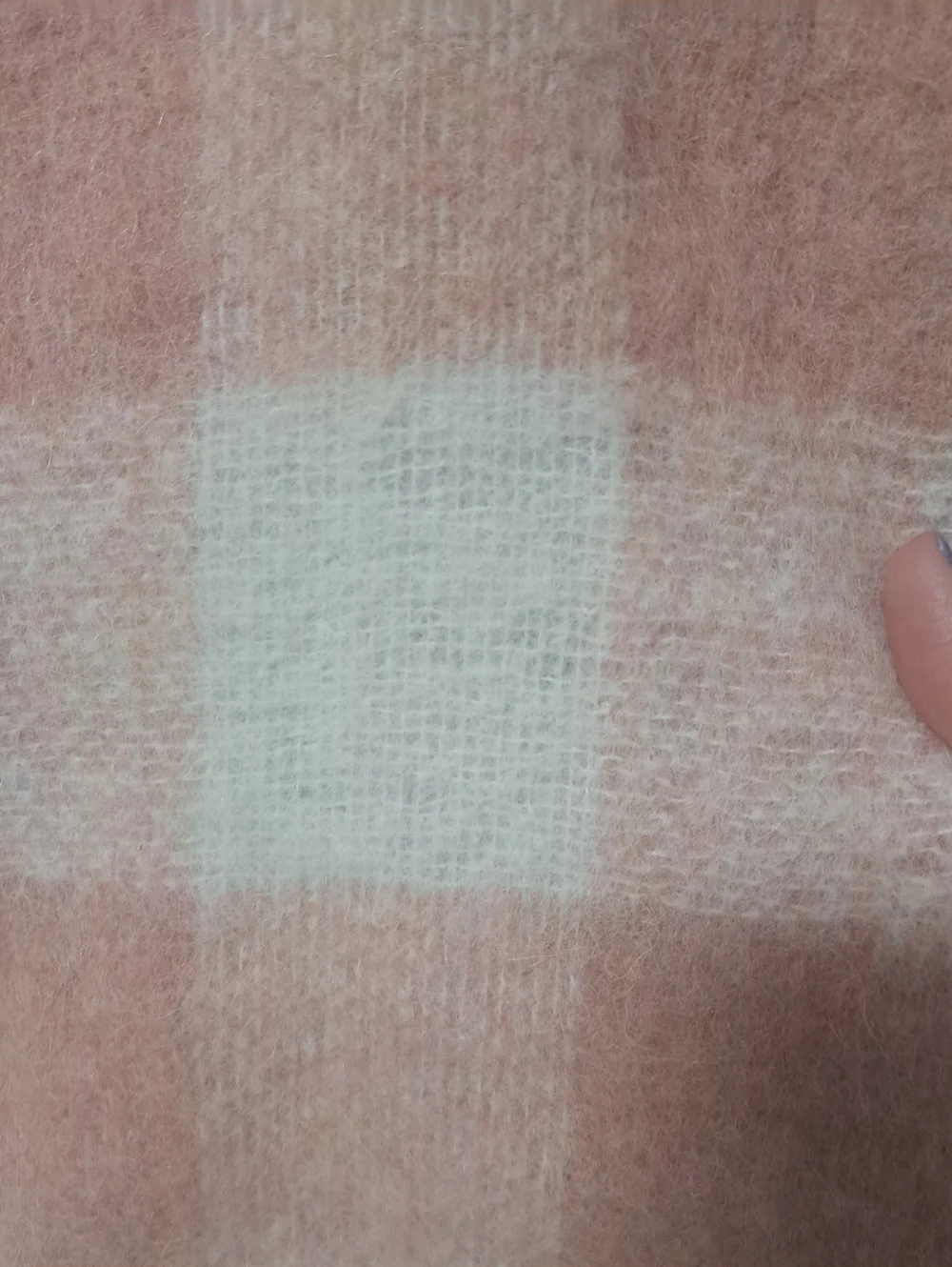 Sezane Louise Alpaca Scarf Ecru Rose Check NWOT